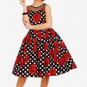 Dolly and Dotty Rose Polka Dora Swing Dress